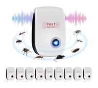 RéPulsif à Insectes D'IntéRieur Enfichable, RéPulsif à Souris à Ultrasons Et Lampe Torche LED, Repousse Efficacement Les Moustiques, Les Fourmis, Les Cafards Et Autres Parasites