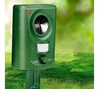 Répulsif à piles pour chats - Répulsif à ultrasons étanche - Répulsif contre les renards - Activé par le mouvement - Répousseur d'animaux d'extérieur pour écureuils, chiens et plus encore