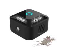 Répulsif à souris à ultrasons à 360 °, 3 modes de travail, répulsif pour rongeurs, souris avec 12 lumières stroboscopiques, portée de 300 m², répulsif à souris, répulsif intérieur pour rats, araignées