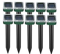 Répulsif à taupes 10P à énergie solaire pour extérieur, pelouse, jardin, cour, répulsif anti-taupes et campagnols, étanche, repousse efficacement les serpents