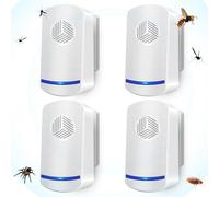 Répulsif à Ultrason, Répulsif Ultrason Anti Moustique, 4pcs Anti Moustique Ultrason Souris Répulsif à Souris Intérieur Répulsif Ultrason Appareil Anti Rats/Cafards/Rongeurs/Fourmis/Araignées/Insectes