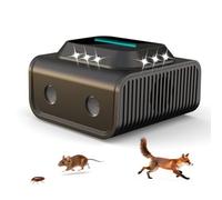 Répulsif à ultrasons 360° contre les souris avec flash LED et ultrasons, 3 modes de travail et 3 couleurs de lumière, répulsif à ultrasons pour l'intérieur, rats, rongeurs, chauves-souris