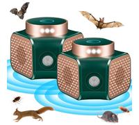 Répulsif à ultrasons à brancher pour souris, rats, chauves-souris, fourmis, insectes, écureuils, 360 ° avec 4 modes, lumières clignotantes pour maison, grenier, sous-sol, garage, vert