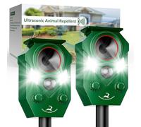 Répulsif à ultrasons à énergie solaire pour animaux avec détecteur de mouvement, répulsif étanche pour chat avec lumières LED clignotantes, parfait pour l'extérieur, efficace pour repousser les chats