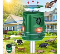 Répulsif à ultrasons pour animaux d'extérieur, répulsif solaire pour chats, cerfs, animaux avec détecteur de mouvement et lumière clignotante pour effrayer les cerfs, les écureuils, les lapins, les
