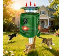 Répulsif à ultrasons pour animaux d'extérieur, répulsif solaire pour chats, cerfs, animaux avec détecteur de mouvement et lumière clignotante pour effrayer les cerfs, les écureuils, les lapins, les