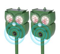 Répulsif à ultrasons pour chat 2 pièces, répulsif pour chat pour jardin, étanche IP65, 5 modes d'expulsion, pour repousser les chats errants