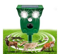 Répulsif à ultrasons pour chat - Convient pour les jardins - Répulsif à campagnols à énergie solaire - Équipé de 4 modes de réglage - Flash LED et capteur PIR - Efficace contre les chats, les chiens