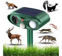 Répulsif à ultrasons pour chat - Fonctionne à l'énergie solaire - Avec lumière LED - Efficace contre les chats, les chiens, les oiseaux, les renards, les rats