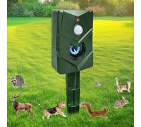Répulsif à ultrasons pour chat - Répulsif à ultrasons - Étanche - Alimenté par piles - Sensibilité réglable - Facile à utiliser en extérieur pour chien, écureuil, taupe, rongeurs