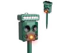 Répulsif à Ultrasons pour Chats Extérieur,Répulsif Solaire pour Jardin avec Détecteur de Mouvement Étanche et Lumière Flash Contre Oiseaux,Chats,Loups,Ratons Laveurs,Renards pour Jardin,Pelouse,Ferme