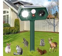Répulsif à ultrasons pour renard et chat | Appareil solaire rechargeable pour animaux Répulsif activé par le mouvement pour effrayer les chats, écureuils, lapins