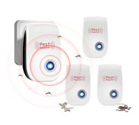 Répulsif à ultrasons professionnel pour souris, rats, moustiques, cafards, punaises, fourmis et autres rongeurs, répulsif d'intérieur - 4 pièces