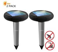 Répulsif à ultrasons Solaire, Intelligent Combine Sons et Vibrations Anti-Taupe Rats Souris Serpent d'animaux ,Lot de 2.