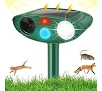 Répulsif à ultrasons solaire pour chat de jardin | Imperméable avec flash LED et capteur de mouvement PIR, répulsif efficace contre les chats, chiens, oiseaux, renards, rats