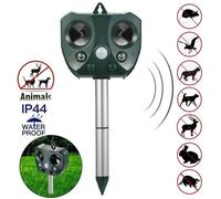Répulsif à ultrasons Solaire Répulsif Eloigner Animaux Raton laveur, chats, chiens, oiseaux, lapin, écureuil, moufettes, cerf G03D8