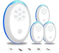 Répulsif antiparasitaire à ultrasons, pièges à souris anti-insectes électroniques 4 paquets pour l'intérieur, plug-in répulsif contre les moustiques et les araignées, répulsif efficace contre les rats