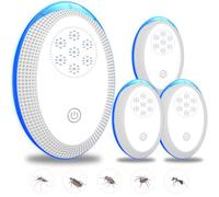 Répulsif antiparasitaire à ultrasons, pièges à souris anti-insectes électroniques 4 paquets pour l'intérieur, plug-in répulsif contre les moustiques et les araignées, répulsif efficace contre les rats