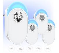 Répulsif antiparasitaire à ultrasons, pièges à souris anti-insectes électroniques 4 paquets pour l'intérieur, plug-in répulsif contre les moustiques et les araignées, répulsif efficace contre les rats