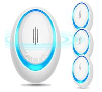 Répulsif antiparasitaire à ultrasons, pièges à souris anti-insectes électroniques 4 paquets pour l'intérieur, plug-in répulsif contre les moustiques et les araignées, répulsif efficace contre les rats
