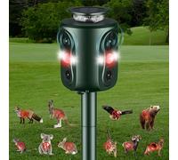 Repulsif Chat Exterieur, 360 degrés Répulsif Chat Ultrason pour le jardin 5 modes réglables Solaire répulsif chat extérieur, 10m Anti Chat Exterieur Repulsif pour Rats, Chiens, Oiseaux, Souris, Pigeon