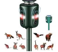Repulsif Chat Exterieur, 360 degrés Répulsif Chat Ultrason pour le jardin 5 modes réglables Solaire répulsif chat extérieur, 10m Anti Chat Exterieur Repulsif pour Rats, Chiens, Oiseaux, Souris, Pigeon