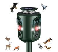 Repulsif Chat Exterieur, 360 degrés Répulsif Chat Ultrason pour le jardin 5 modes réglables Solaire répulsif chat extérieur, 10m Anti Chat Exterieur Repulsif pour Rats, Chiens, Oiseaux, Souris, Pigeon