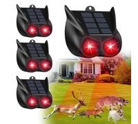Repulsif Chat Exterieur, Efficace Solaire Repulsif Chat avec Lumière LED, Anti Chat Exterieur Suspendre et Étanche, Repulsif Ratons Laveurs, Renards, Cerfs (4 Pièces)