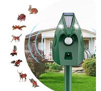 Répulsif Chat Extérieur, Repulsif Ultrason Chat Solaire Ultrason Anti Chat Chien, Charge de Solaire USB, Répulsif Chat Chien Jardin pour Chats, Oiseaux, Renard, Souris et Rat, Pigeon, Lapin
