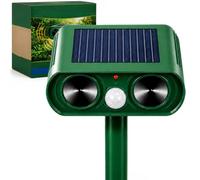 Repulsif Chat Exterieur Solaire à Ultrason, Repulsif Chat Ultrason pour Jardin, Appareil Étanche Contre Taupes, Oiseaux, Souris et Rats avec LED Clignotante (Standard)