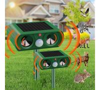 Repulsif Chat Exterieur Solaire, Pack de 2 Répulsif Chat Ultrason, Repousse efficacement Les Chats, Les Oiseaux, Les Renards, Les ratons laveurs, Les Lapins et Les rongeurs.
