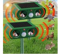 Repulsif Chat Exterieur Solaire, Pack de 2 Répulsif Chat Ultrason, Repousse efficacement Les Chats, Les Oiseaux, et Les rongeurs.