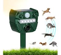Repulsif Chat Exterieur, Solaire Repulsif Chat Ultrason avec Détecteur, Flash, Piquet de Sol Effaroucheur Animaux Ultrasons Étanchéité IP45 avec 5 Modes pour Jardin Chien Oiseau Souris