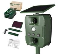 Repulsif Chat Exterieur Ultrason - Anti Chien Pigeons Souris Rats - Solaire USB Multifonctions LED Sonore - Pique Vibrations