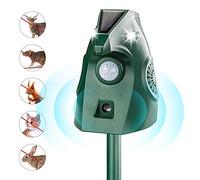 Repulsif Chat Ultrason, 2 Modes Ultrasoniques Repulsif Chat avec Lumière Clignotante, Répulsif Chat Exterieur à Énergie Solaire et Étanche, Chats Chiens Oiseau Mouffette Écureuil Raton Laveur Cerf