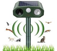 Répulsif Chat Ultrason, Repulsif Chat Solaire & Répulsif Animaux, Répulsif Chat Exterieur avec Lumière LED et Détecteur de Mouvement pour Anti Chats Chiens Souris Ratons Oiseaux Rats Animaux de Jardin