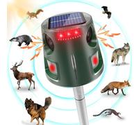 Répulsif Chat Ultrason, Repulsif Pigeon Ultrason Solaire, 5 Modes Repulsif Anti Chat Exterieur, 32ft Repulsif Oiseaux Charge de Solaire USB, pour Jardin, Chats, Pigeon, Lapin, Oiseaux, Souris