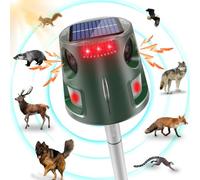 Répulsif Chat Ultrason, Repulsif Pigeon Ultrason Solaire, 5 Modes Repulsif Anti Chat Exterieur, 32ft Repulsif Oiseaux Charge de Solaire USB, pour Jardin, Chats, Pigeon, Lapin, Oiseaux, Souris