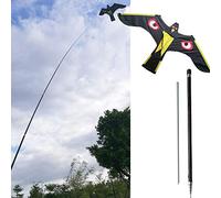 Répulsif d'oiseau, cerf-volant d'effaroucheur d'oiseaux volant de Hawk avec pôle télescopique pour les yeux réfléchissants pour l'épouvantail de la cour arrière,Lutte contre les oiseaux nuisibles,5m