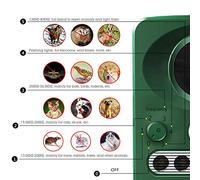 Répulsif pour Animaux à ultrasons Répulsif pour Animaux électronique Solaire extérieur étanche avec lumière LED Clignotante Chargement USB pour Renards Souris Oiseaux mouffettes