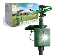 Répulsif pour animaux activé par le mouvement avec arroseur d'eau, appareils répulsifs à énergie solaire, IP65 étanche, répulsif pour chat extérieur avec lumière clignotante, dissuade les renards
