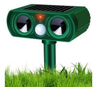 Répulsif pour chat à ultrasons à énergie solaire pour jardin, étanche IPX4, répulsif pour animaux à énergie solaire, efficace pour écureuils, chiens, renards, oiseaux