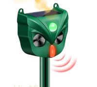 Répulsif pour chat à ultrasons, solaire, pour jardin, IPX5, étanche, charge USB, avec détecteur de mouvement, 5 plages de fréquences et lumières clignotantes rouges, pour chats, chiens, oiseaux