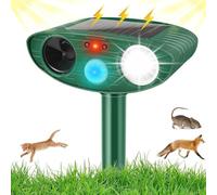 Répulsif pour chat de jardin - Ultrasons - Étanche - Avec flash LED et détecteur de mouvement PIR - Efficace contre les chats, chiens, oiseaux, renards, rats, martres
