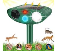 Répulsif pour chat de jardin - Ultrasons - Étanche - Avec flash LED et détecteur de mouvement PIR - Efficace contre les chats, chiens, oiseaux, renards, rats, martres