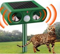 Répulsif pour chat pour jardin, répulsif solaire à ultrasons avec détection de mouvement étanche, convient pour repousser les chats, renards, écureuils, pigeons, rongeurs