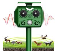 Répulsif pour Chats, bornes pour Pigeons, 2025 Nouveau répulsif à ultrasons Solaire pour Chats, Oiseaux, Chiens, Souris, Renards, ultrasons pour Animaux