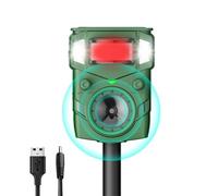 Répulsif solaire à ultrasons 2025 - Détecteur de mouvement amélioré - Dissuasion pour chats, chiens, martres, chevreuils et écureuils - Avec capteur PIR et flash - Étanche IP65