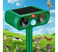 Répulsif solaire à ultrasons pour animaux avec détecteur de mouvement, répulsif imperméable pour chat, écureuils, chiens, ratons laveurs, mouffettes, chiens, écureuils, lapins, cerfs, renards