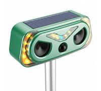 Répulsif solaire à ultrasons pour animaux d'extérieur avec détection de mouvement, lapin pour cour, jardin, ferme, lapin, écureuil, cerf, raton laveur, mouffette, rongeur, vert